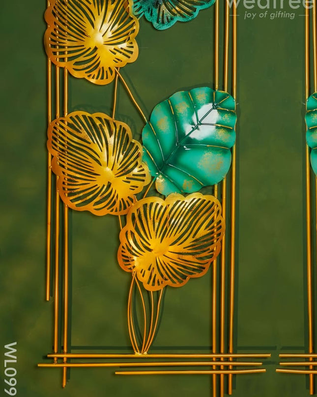 Ginkgo Leaf Wall Panel (Set Of 2) - Wl0997 Metal Decor Hanging
