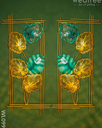 Ginkgo Leaf Wall Panel (Set Of 2) - Wl0997 Metal Decor Hanging