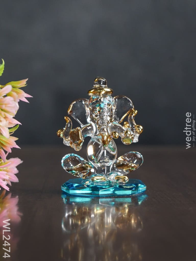 Glass Double-Faced Ganesha Idol - Wl2474 Decor