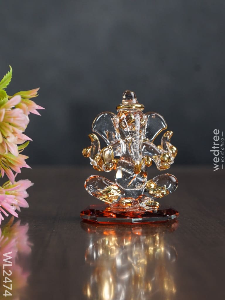 Glass Double-Faced Ganesha Idol - Wl2474 Decor