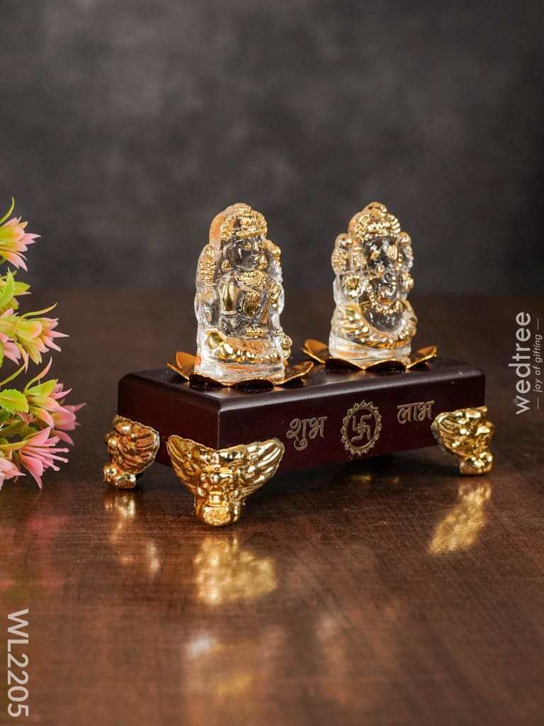 Glass Ganesh-Lakshmi Idol - Wl2205 Decor
