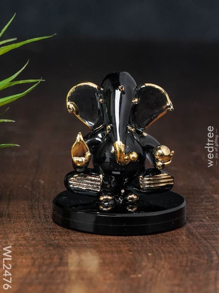 Glass Black Ganesha Idol - Wl2476 Decor