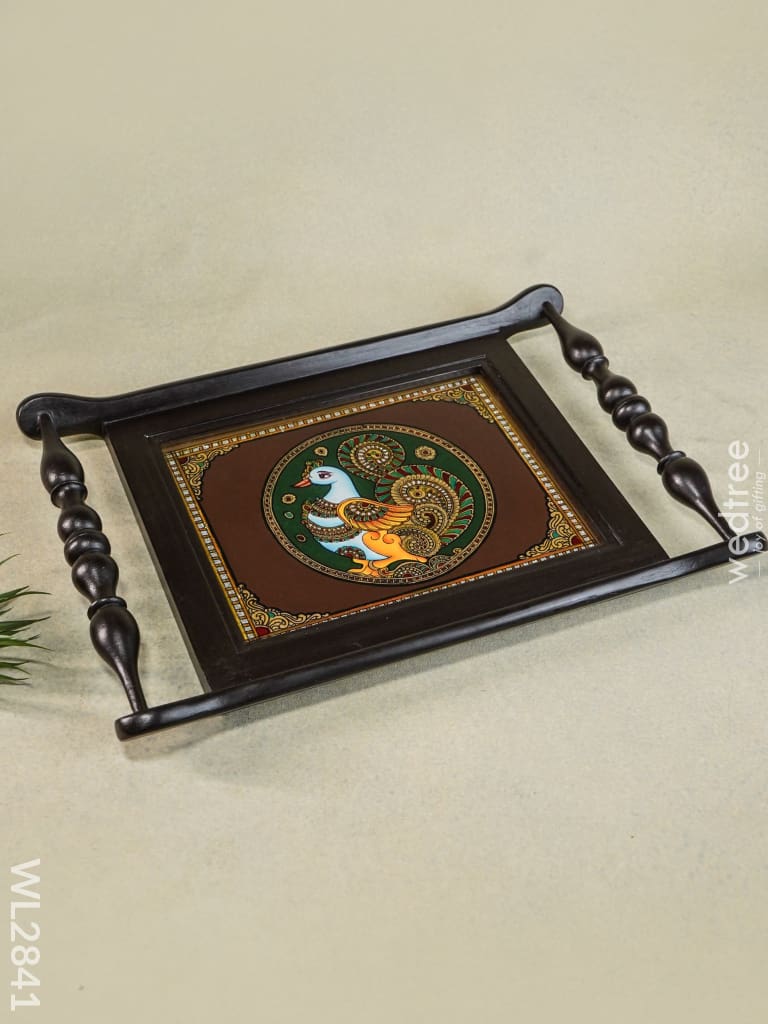 Glass Painting Wooden Tray - 10 X 8 Wl2841 Trays