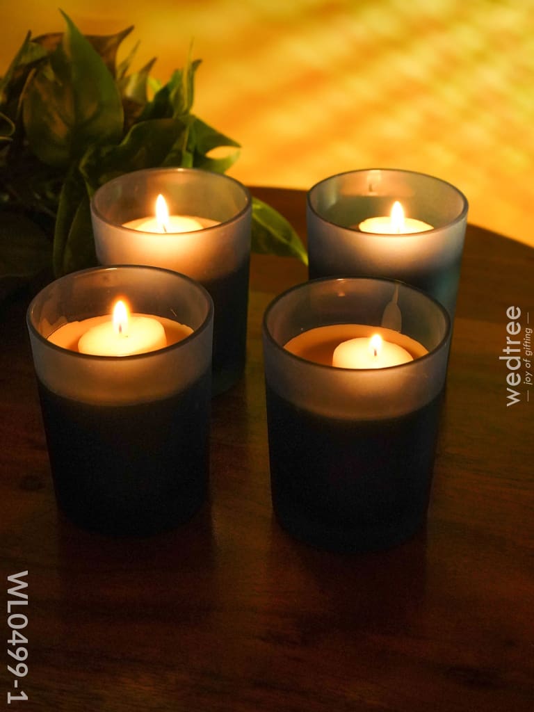 Glossy Glass With Scented Soy Wax Candle - Wl0499 Candles And Votives