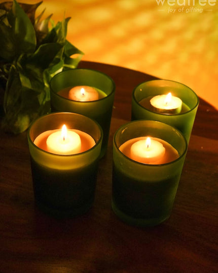 Glossy Glass With Scented Soy Wax Candle - Wl0499 Candles And Votives
