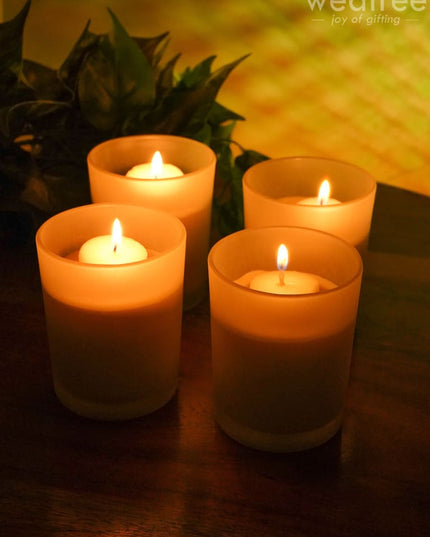 Glossy Glass With Scented Soy Wax Candle - Wl0499 Candles And Votives