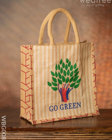 Go Green - Eco Friendly Jute Bag Wbg0088 Bags