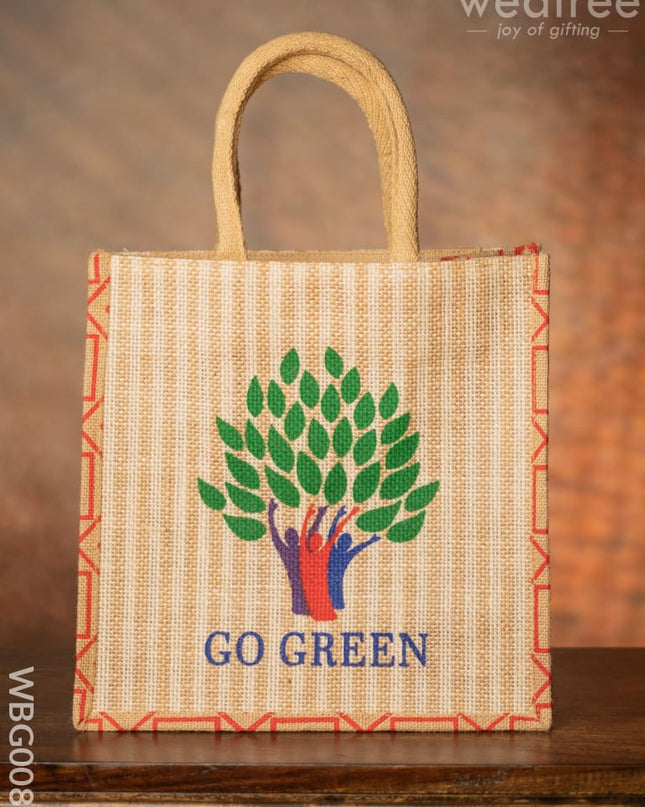 Go Green - Eco Friendly Jute Bag Wbg0088 Bags