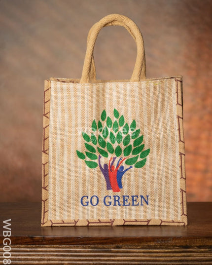 Go Green - Eco Friendly Jute Bag - WBG0088 – Wedtree