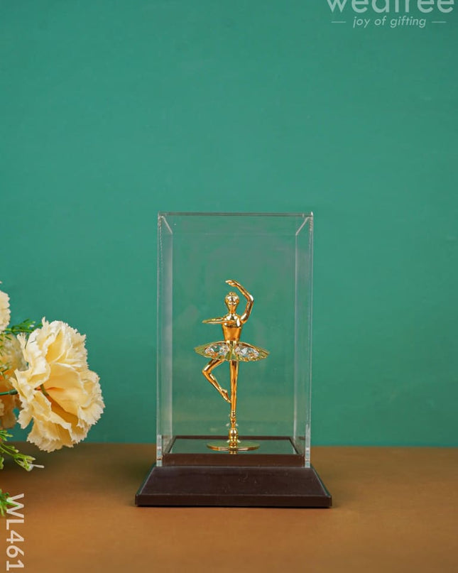 Gold Ballerina In Acrylic Cabinet - Wl4616 Plated