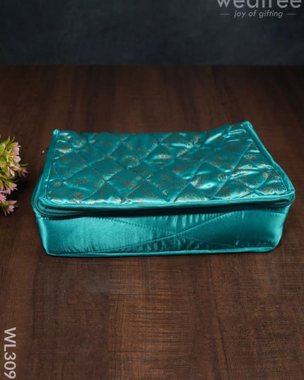 Gold Design Printed Jewel Pouch (10X7) - Wl3093 Blue Organizers