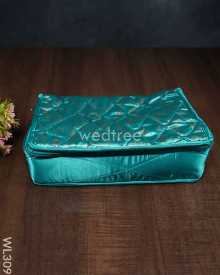 Gold Design Printed Jewel Pouch (10X7) - Wl3093 Blue Organizers