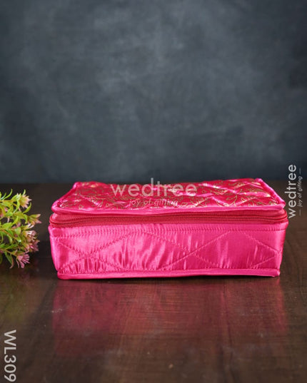 Gold Design Printed Jewel Pouch (10X7) - Wl3093 Pink Organizers