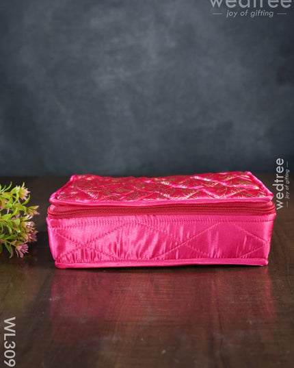 Gold Design Printed Jewel Pouch (10X7) - Wl3093 Pink Organizers