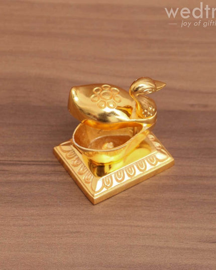Gold Duck Kumkum Holder With Stand - W3696 Kum Holders