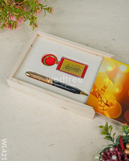 Gold Foil Pen and Keychain Set WL4213 – Wedtree