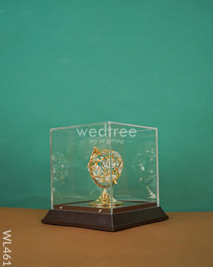 Gold Globe In Acrylic Cabinet - Wl4615 Plated