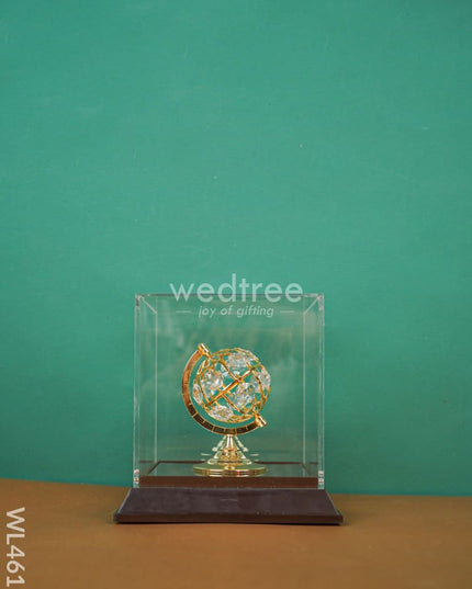 Gold Globe In Acrylic Cabinet - Wl4615 Plated