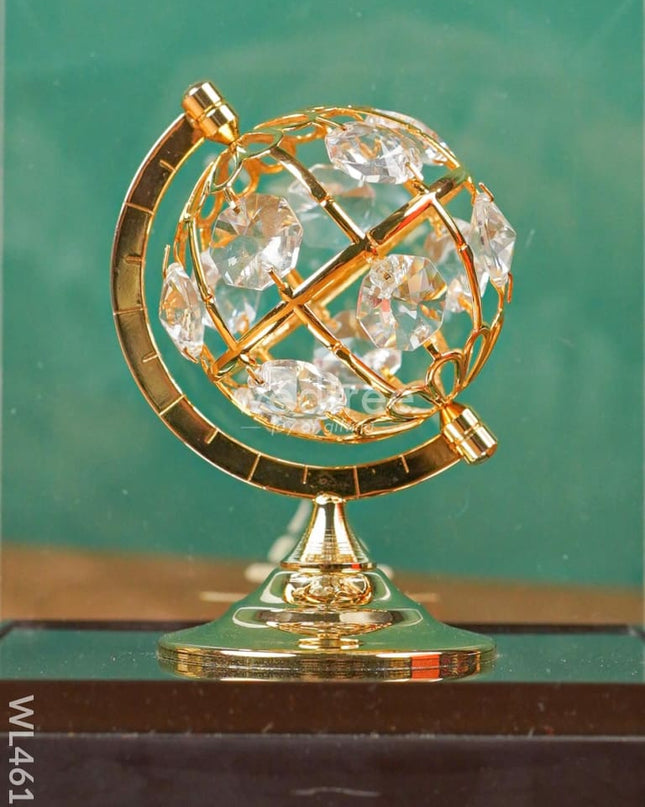 Gold Globe In Acrylic Cabinet - Wl4615 Plated