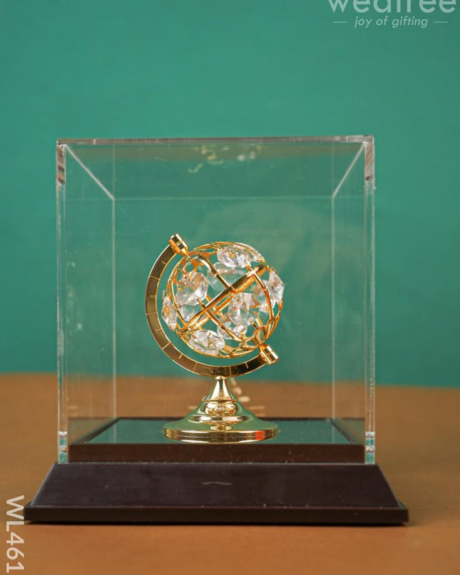 Gold Globe In Acrylic Cabinet - Wl4615 Plated
