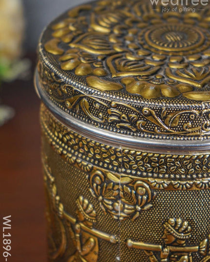 Gold Oxidised Dabba - Wl1896-2 Containers