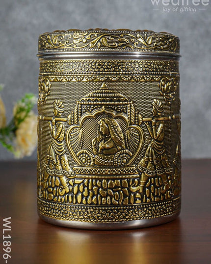 Gold Oxidised Dabba - Wl1896-2 Containers