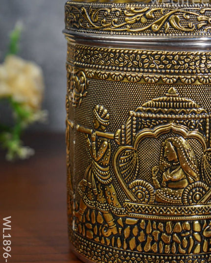 Gold Oxidised Dabba - Wl1896-2 Containers