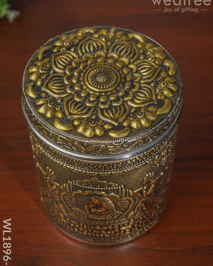 Gold Oxidised Dabba - Wl1896-2 Containers