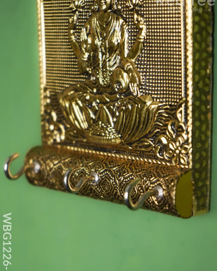 Gold Oxidized Lakshmi Key Hanger - WBG1226-1 - Oxidised Key Hangers RG