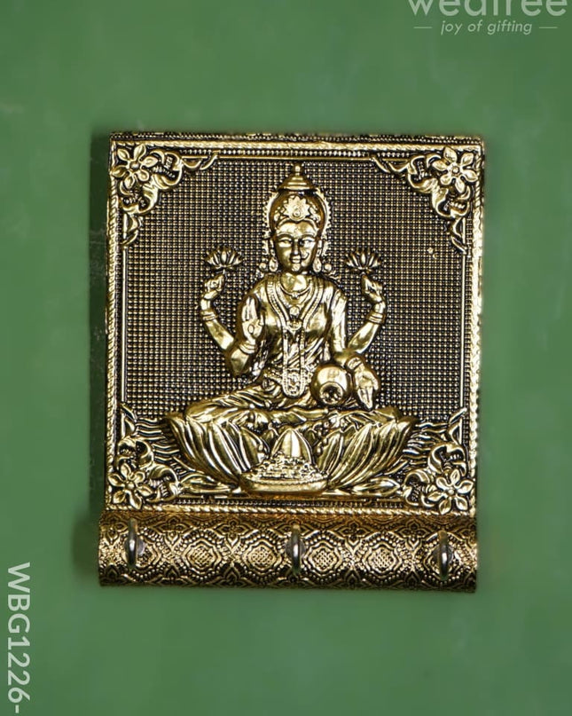 Gold Oxidized Lakshmi Key Hanger - WBG1226-1 - Oxidised Key Hangers RG