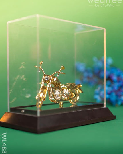 Gold Plated Harley Davidson with Acrylic Cabinet - WL4880 Gold Plated