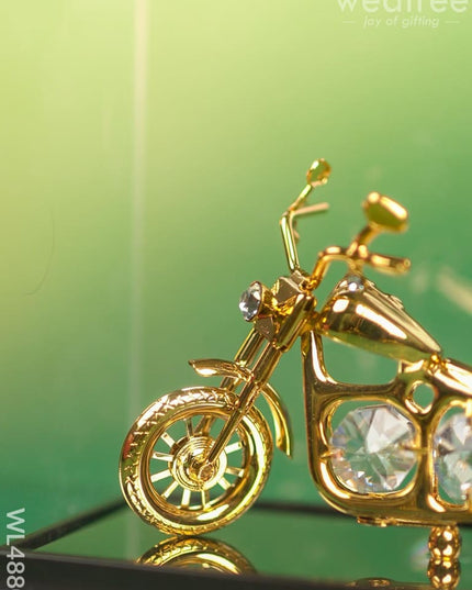 Gold Plated Harley Davidson with Acrylic Cabinet - WL4880 Gold Plated