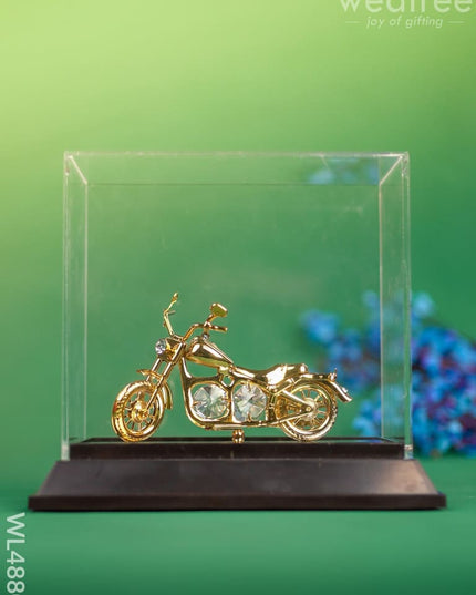 Gold Plated Harley Davidson with Acrylic Cabinet - WL4880 Gold Plated