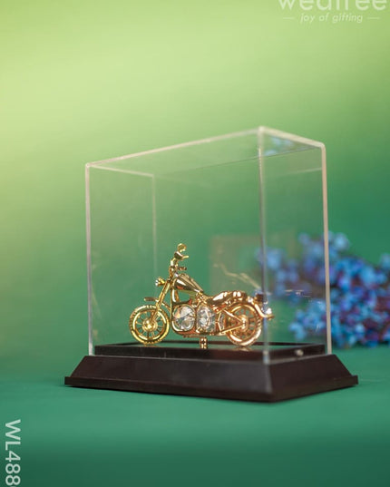 Gold Plated Harley Davidson with Acrylic Cabinet - WL4880 Gold Plated
