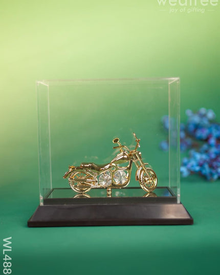 Gold Plated Harley Davidson with Acrylic Cabinet - WL4880 Gold Plated