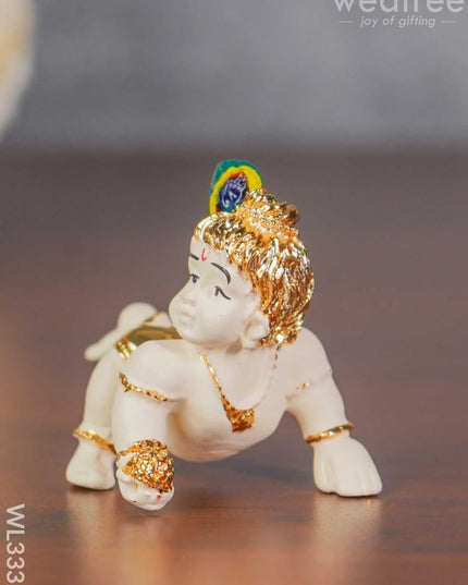 Resin Gold Plated Laddu Gopal - Wl3332 Dolls