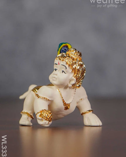 Resin Gold Plated Laddu Gopal - Wl3332 Dolls