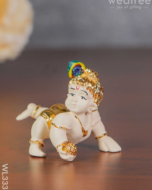 Resin Gold Plated Laddu Gopal - Wl3332 Dolls