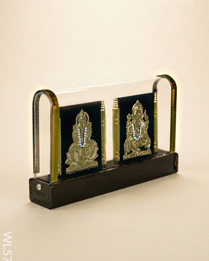 Gold Plated - Lakshmi Ganesha with Arcylic Cabinet - WL5715 - Showpieces