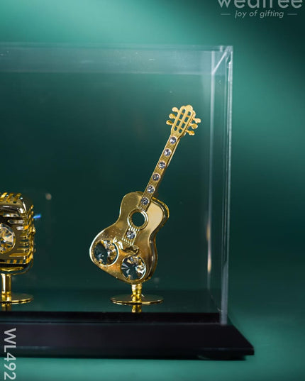 Gold Plated Musical Instruments with Acrylic Cabinet - WL4921 Gold Plated