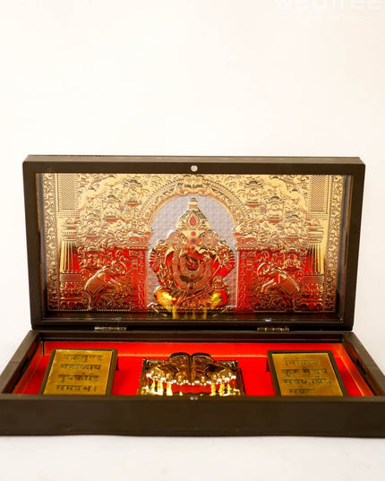 Gold Plated Prayer Box Large - WL1094 - Paduka Prayer Box