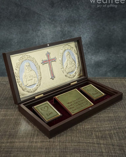 Gold Plated Prayer Box Large - Wl1094 Paduka