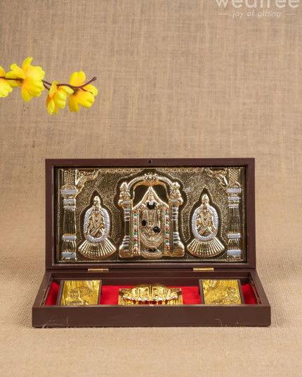Gold Plated Prayer Box Large - WL1094 - Paduka Prayer Box