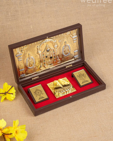 Gold Plated Prayer Box Large - WL1094 - Paduka Prayer Box