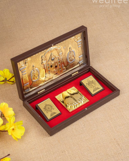 Gold Plated Prayer Box Large - WL1094 - Paduka Prayer Box