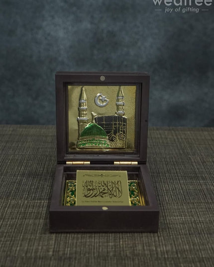 Gold Plated Prayer Box Mini - Wl1092 Mecca Medina Paduka