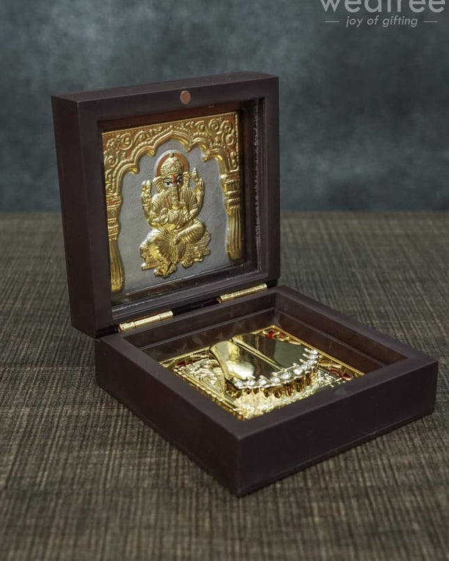 Gold Plated Prayer Box Mini - Wl1092 Paduka