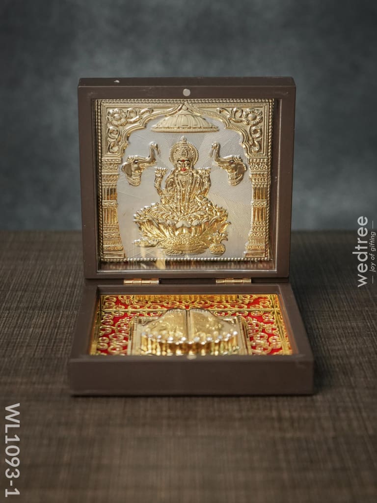 Gold Plated Prayer Box Small - Wl1093 Lakshmi Paduka