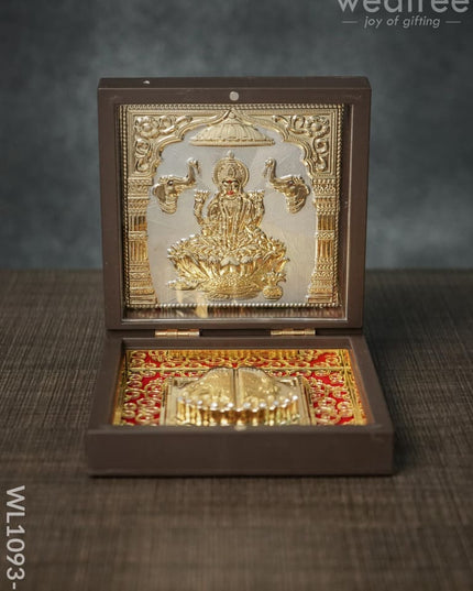 Gold Plated Prayer Box Small - Wl1093 Lakshmi Paduka