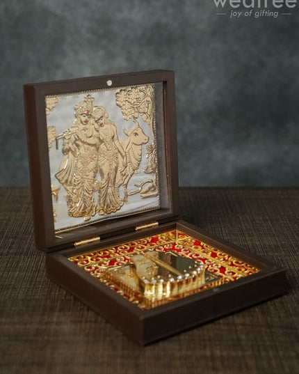 Gold Plated Prayer Box Small - Wl1093 Paduka